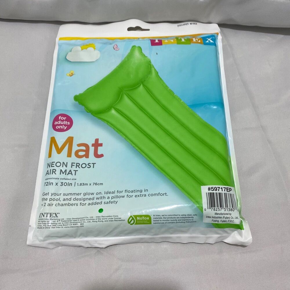 Intex Inflatable Neon Frost Green Mat Swimming Pool Float Raft 72 X 30 - Picture 6 of 9